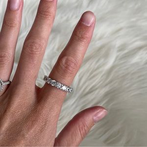 JEULIA Sterling S 925 Gold Plated Filigree Crystal Band Ring